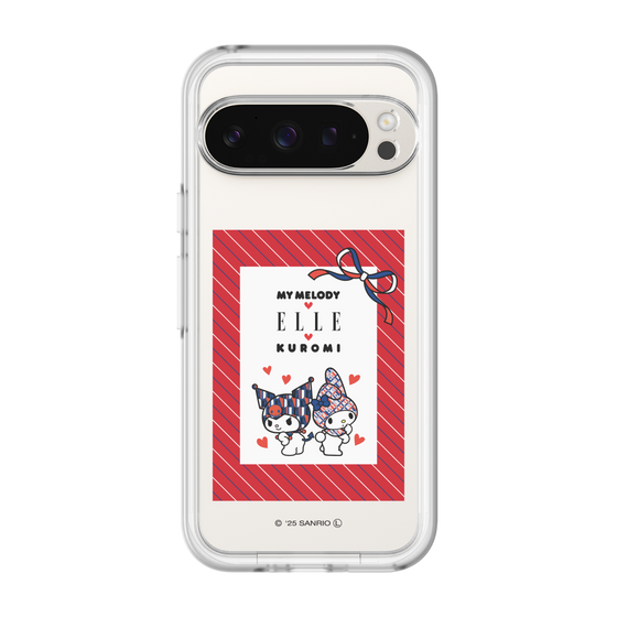 スリムプロテクションプレミアムケース［ ELLE×マイメロディ＆クロミ - トリコロールカラーグラフィック1 ］