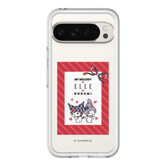 スリムプロテクションプレミアムケース［ ELLE×マイメロディ＆クロミ - トリコロールカラーグラフィック1 ］