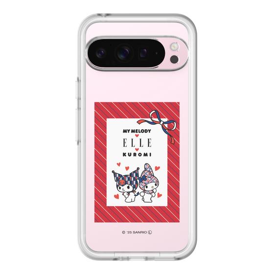 スリムプロテクションプレミアムケース［ ELLE×マイメロディ＆クロミ - トリコロールカラーグラフィック1 ］