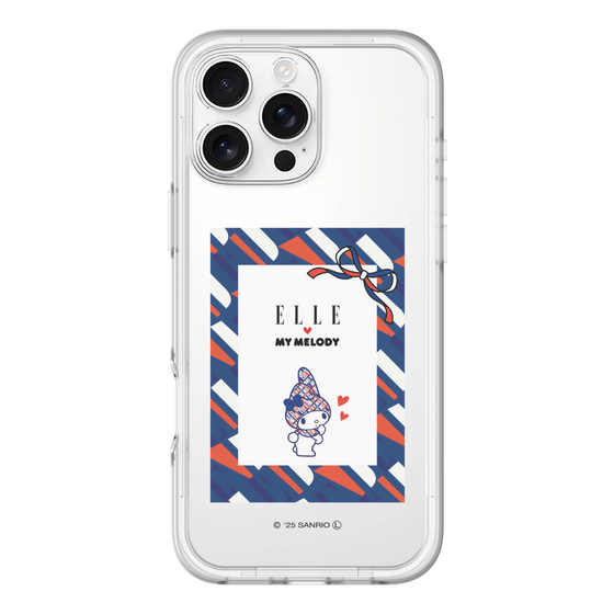 スリムプロテクションプレミアムケース［ ELLE×マイメロディ＆クロミ - トリコロールカラーグラフィック3 ］