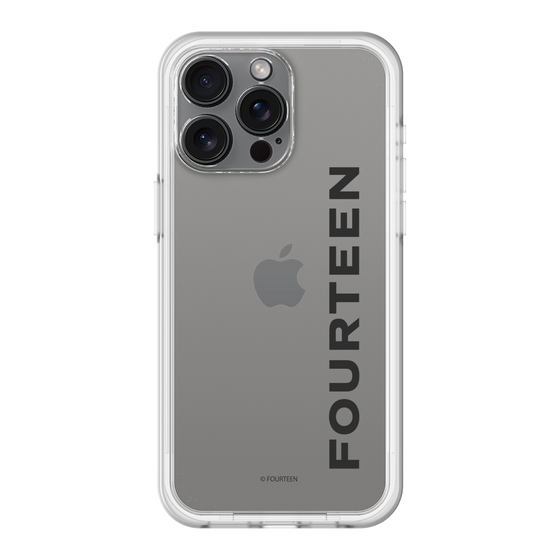 スリムプロテクションプレミアムケース［ フォーティーン - フォーティーンロゴ - クリア ］