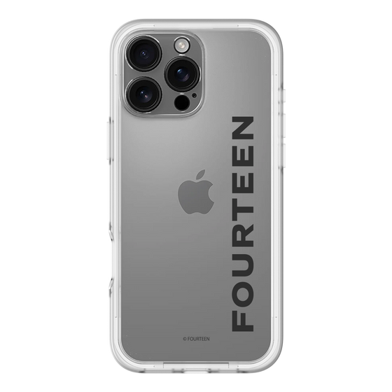 スリムプロテクションプレミアムケース［ フォーティーン - フォーティーンロゴ - クリア ］