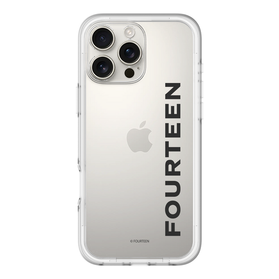 スリムプロテクションプレミアムケース［ フォーティーン - フォーティーンロゴ - クリア ］