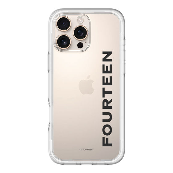 スリムプロテクションプレミアムケース［ フォーティーン - フォーティーンロゴ - クリア ］