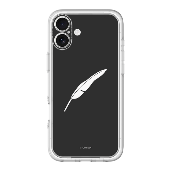 スリムプロテクションプレミアムケース［ フォーティーン - 羽ロゴ - ブラック ］