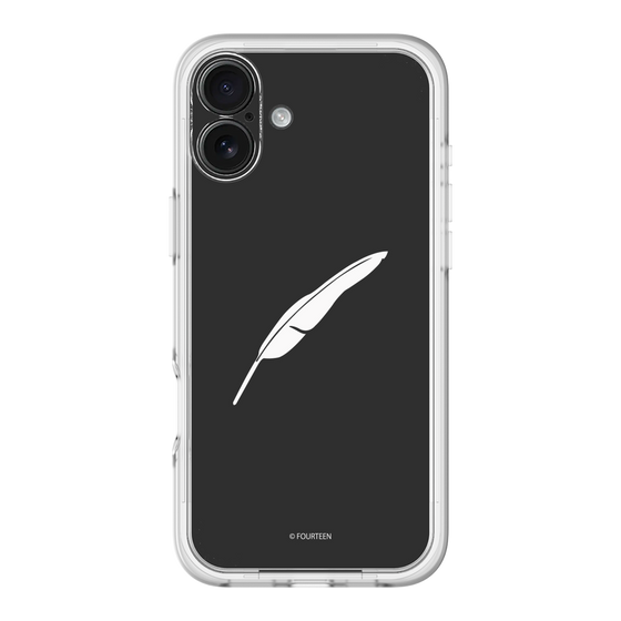 スリムプロテクションプレミアムケース［ フォーティーン - 羽ロゴ - ブラック ］