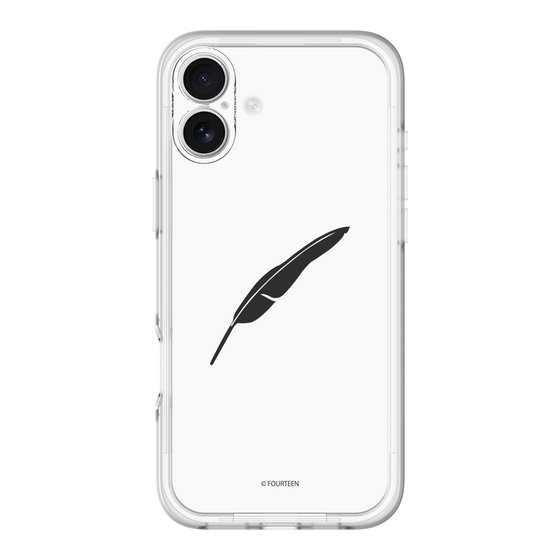 スリムプロテクションプレミアムケース［ フォーティーン - 羽ロゴ - ホワイト ］