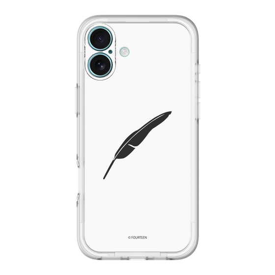 スリムプロテクションプレミアムケース［ フォーティーン - 羽ロゴ - ホワイト ］