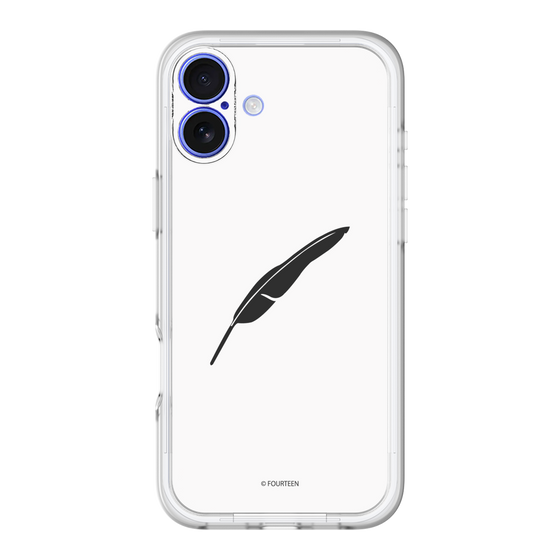 スリムプロテクションプレミアムケース［ フォーティーン - 羽ロゴ - ホワイト ］