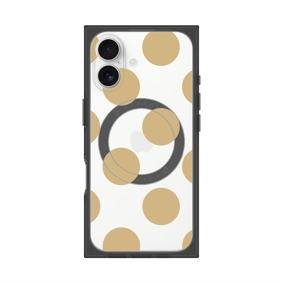 プレミアムスクエアケース with MagSafe［ シンプルドット - Beige ］