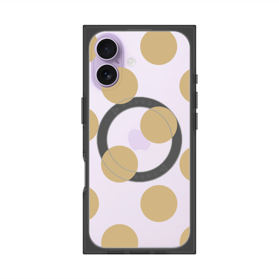 プレミアムスクエアケース with MagSafe［ シンプルドット - Beige ］