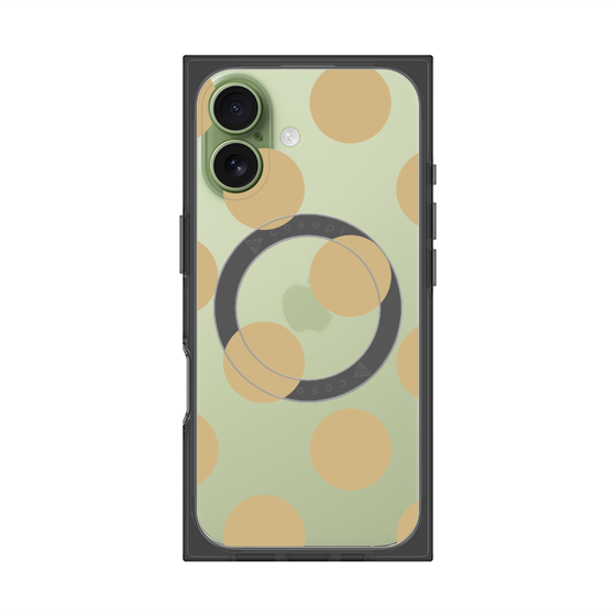 プレミアムスクエアケース with MagSafe［ シンプルドット - Beige ］
