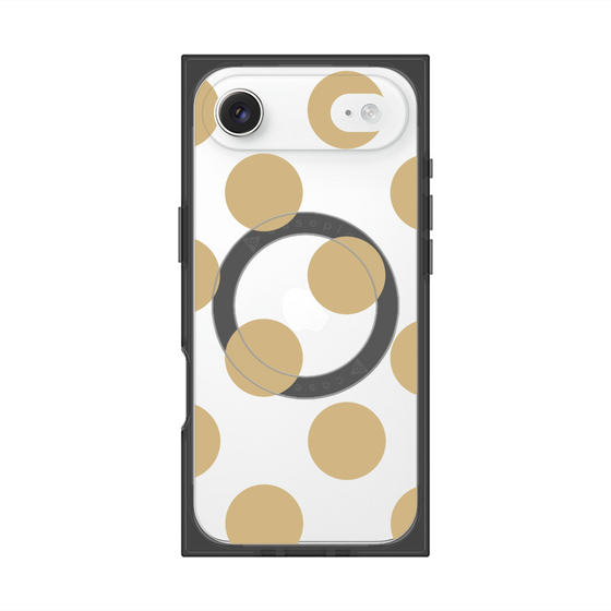 プレミアムスクエアケース with MagSafe［ シンプルドット - Beige ］