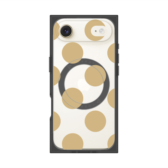 プレミアムスクエアケース with MagSafe［ シンプルドット - Beige ］