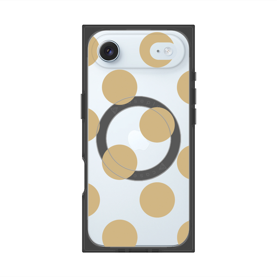 プレミアムスクエアケース with MagSafe［ シンプルドット - Beige ］