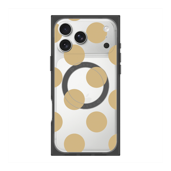 プレミアムスクエアケース with MagSafe［ シンプルドット - Beige ］