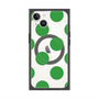 プレミアムスクエアケース with MagSafe［ シンプルドット - Green ］
