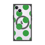 プレミアムスクエアケース with MagSafe［ シンプルドット - Green ］