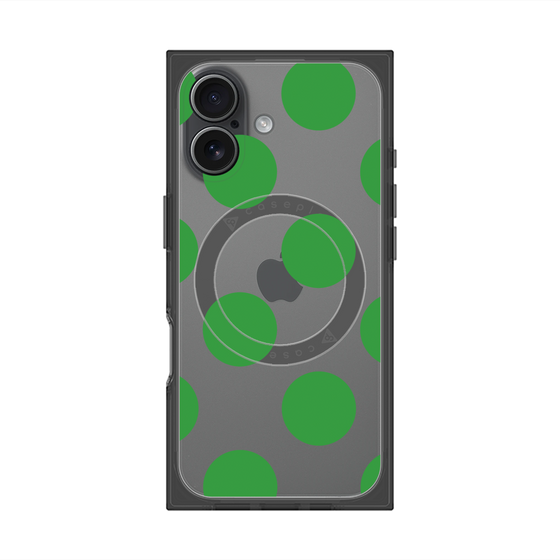 プレミアムスクエアケース with MagSafe［ シンプルドット - Green ］