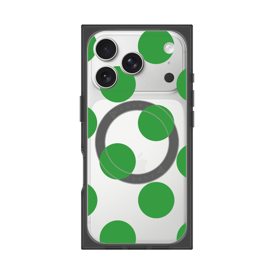 プレミアムスクエアケース with MagSafe［ シンプルドット - Green ］