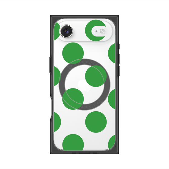 プレミアムスクエアケース with MagSafe［ シンプルドット - Green ］