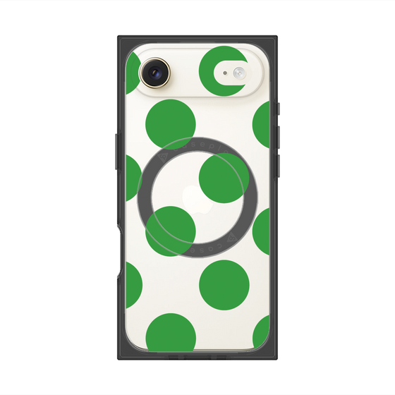 プレミアムスクエアケース with MagSafe［ シンプルドット - Green ］