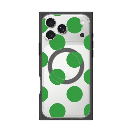 プレミアムスクエアケース with MagSafe［ シンプルドット - Green ］