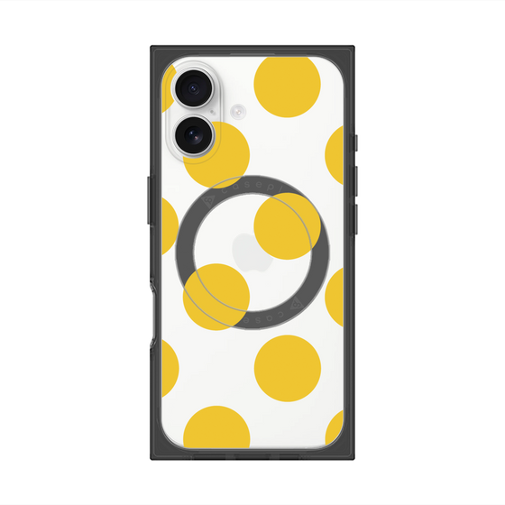 プレミアムスクエアケース with MagSafe［ シンプルドット - Yellow ］