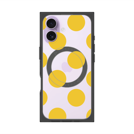 プレミアムスクエアケース with MagSafe［ シンプルドット - Yellow ］