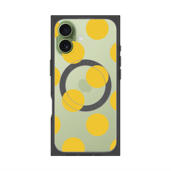 プレミアムスクエアケース with MagSafe［ シンプルドット - Yellow ］