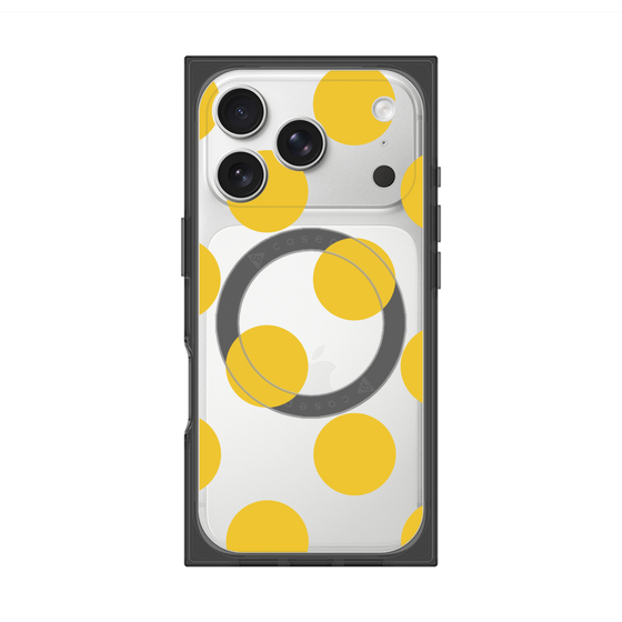 プレミアムスクエアケース with MagSafe［ シンプルドット - Yellow ］