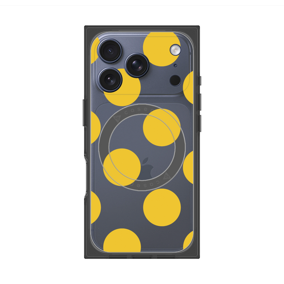 プレミアムスクエアケース with MagSafe［ シンプルドット - Yellow ］