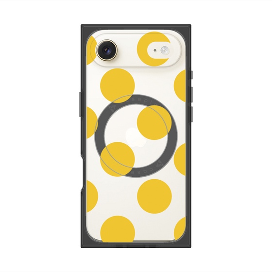 プレミアムスクエアケース with MagSafe［ シンプルドット - Yellow ］
