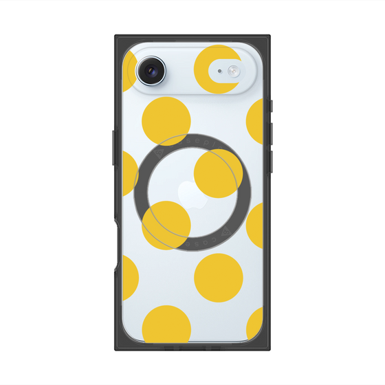 プレミアムスクエアケース with MagSafe［ シンプルドット - Yellow ］
