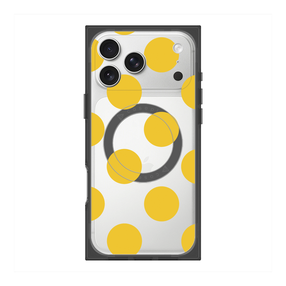 プレミアムスクエアケース with MagSafe［ シンプルドット - Yellow ］