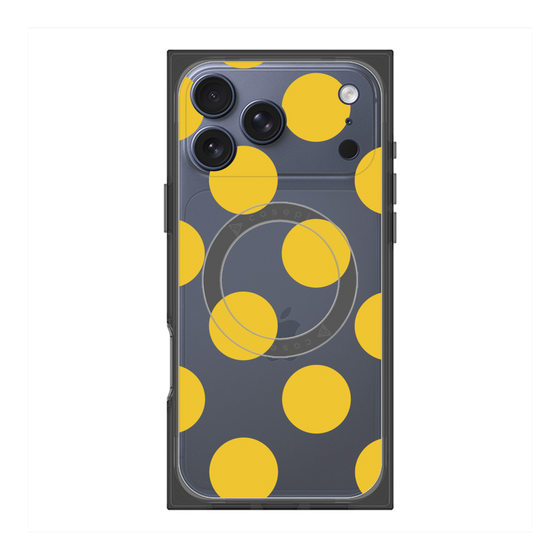 プレミアムスクエアケース with MagSafe［ シンプルドット - Yellow ］