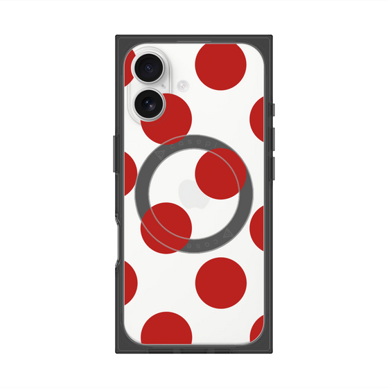 プレミアムスクエアケース with MagSafe［ シンプルドット - Red ］