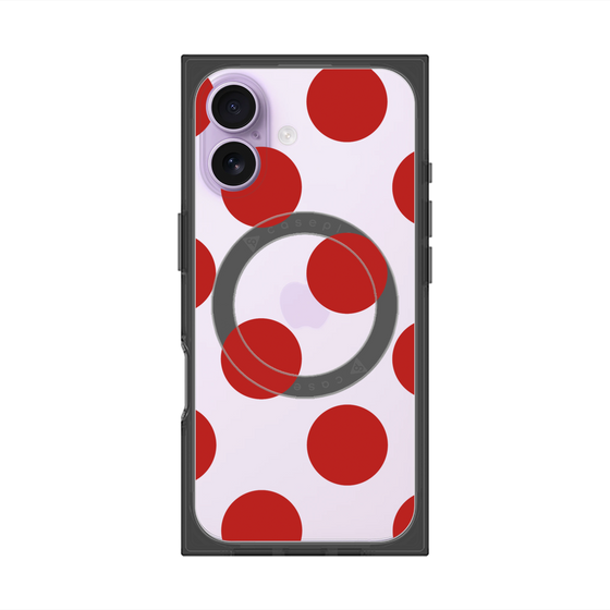 プレミアムスクエアケース with MagSafe［ シンプルドット - Red ］