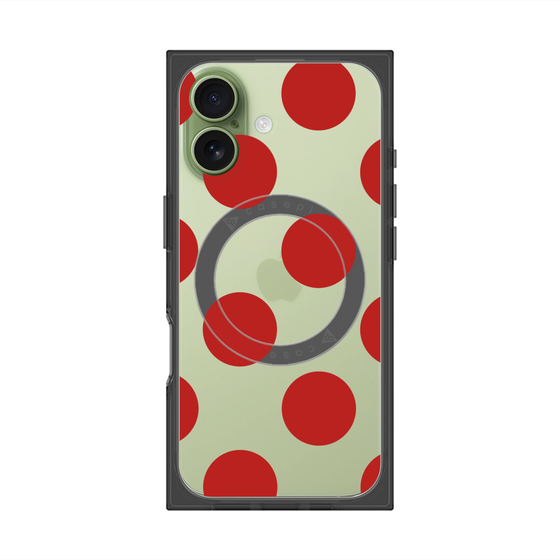 プレミアムスクエアケース with MagSafe［ シンプルドット - Red ］