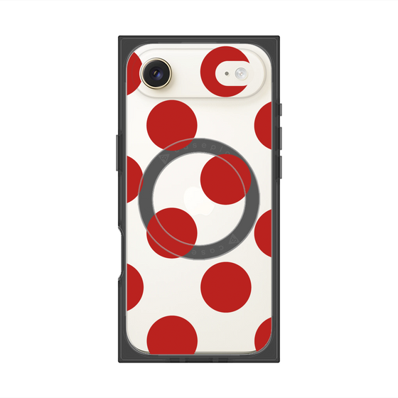 プレミアムスクエアケース with MagSafe［ シンプルドット - Red ］