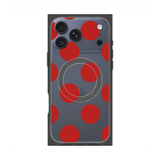 プレミアムスクエアケース with MagSafe［ シンプルドット - Red ］