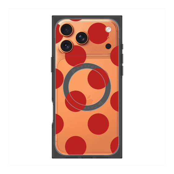 プレミアムスクエアケース with MagSafe［ シンプルドット - Red ］