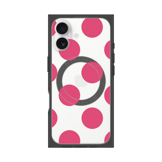 プレミアムスクエアケース with MagSafe［ シンプルドット - Pink ］