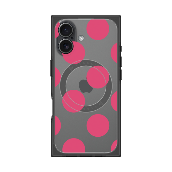 プレミアムスクエアケース with MagSafe［ シンプルドット - Pink ］