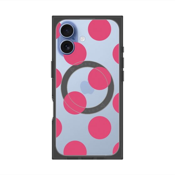 プレミアムスクエアケース with MagSafe［ シンプルドット - Pink ］