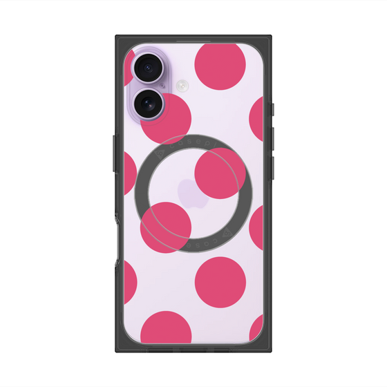 プレミアムスクエアケース with MagSafe［ シンプルドット - Pink ］