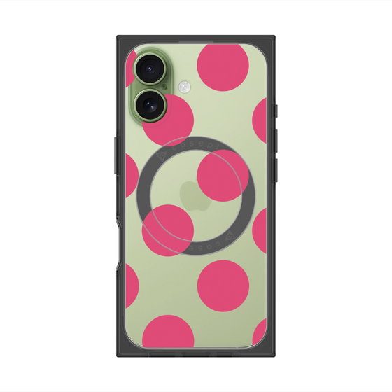 プレミアムスクエアケース with MagSafe［ シンプルドット - Pink ］