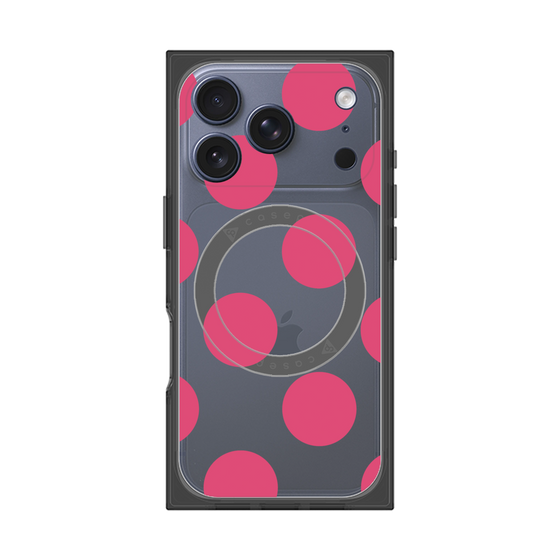 プレミアムスクエアケース with MagSafe［ シンプルドット - Pink ］