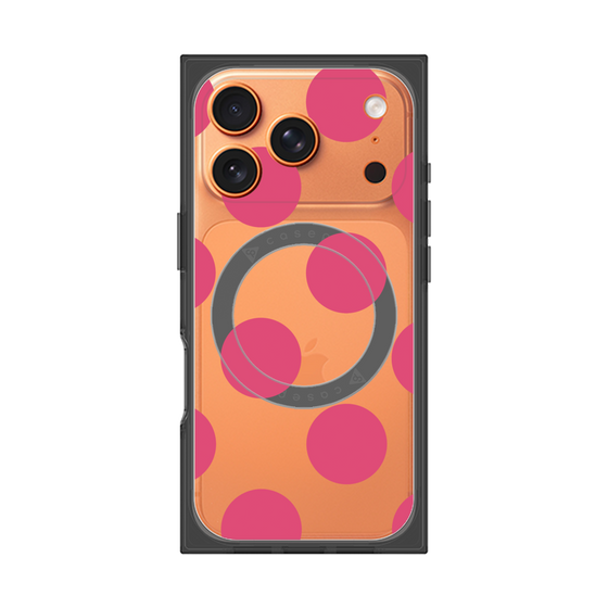 プレミアムスクエアケース with MagSafe［ シンプルドット - Pink ］