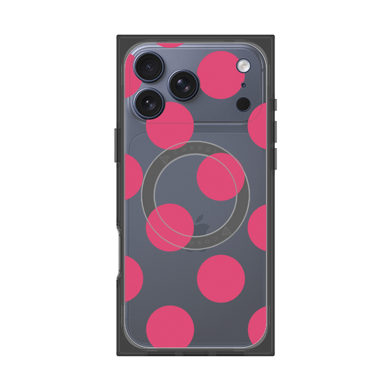 プレミアムスクエアケース with MagSafe［ シンプルドット - Pink ］